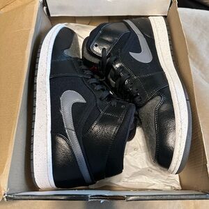 Jordan Black and Gray High-Top Sneakers